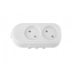 Розетка 2-ая переносная (б/з, 16А, 250В, з/ш) белая, BYLECTRICA