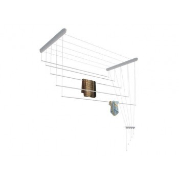 Сушилка для белья потолочная стальная 1,6 м, 5 стержней, белая, ЛИАНА