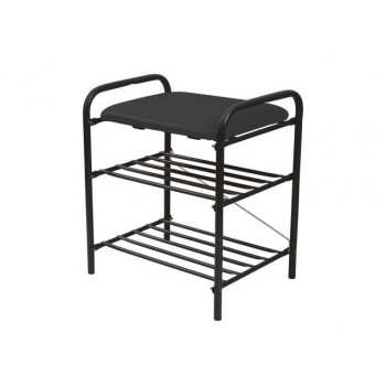 Банкетка для обуви, 500х330х440 мм, черный матовый, NIKA