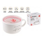 Кружка для супа с крышкой с паровыпуском, 850 мл, керамическая, BIRDS, PERFECTO LINEA