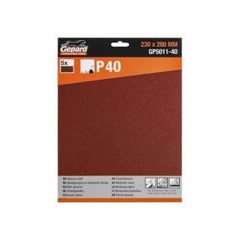 Шлифлист 230х280мм Р40 бум.осн. 5шт. GEPARD (GP5011-40)