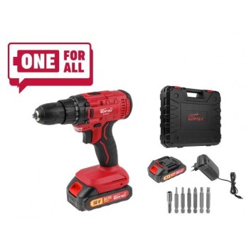 Аккум. дрель-шуруповерт WORTEX LX BD 1820 Li в чем. ALL1 XLT, 18 В, 30 Н*м, 2х2 А*ч, БЗП 10 мм