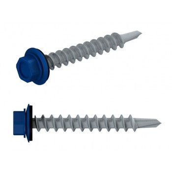Саморез кровельный 4.8х19 мм цинк, шайба с прокл., PT3, RAL 5002 (7000 шт в коробе) STARFIX