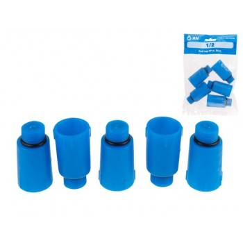 Заглушка ПП 1/2" нар. синяя, AV Engineering (5 шт. инд. упак.)