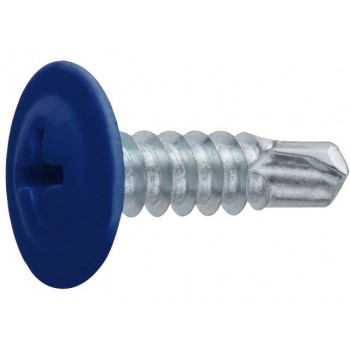 Саморез 4.2х16 мм с прессшайбой, цинк, со сверлом, RAL 5002 (400 шт в карт. уп.) STARFIX