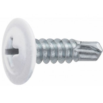 Саморез 4.2х16 мм с прессшайбой, цинк, со сверлом, RAL 9003 (500 шт в карт. уп.) STARFIX
