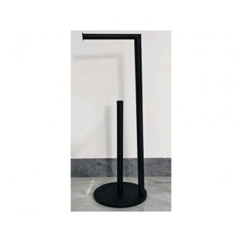 Держатель для туалетной бумаги напольный AQUAMARINE, нержавеющая сталь/чёрный, PERFECTO LINEA