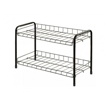 Этажерка для обуви 2-х секционная, 660х280х440 мм, черный, NIKA