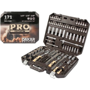 Набор головок и бит 171пр. 1/4",3/8",1/2" PRO STARTUL DAKAR (PRO-171DK)