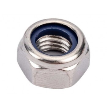 Гайка М4 со стопорным кольцом, нерж.сталь (А2), DIN 985 (1000 шт в уп.)