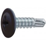 Саморез 4.2х16 мм с прессшайбой, цинк, со сверлом, RAL 8017 (500 шт в карт. уп.) STARFIX