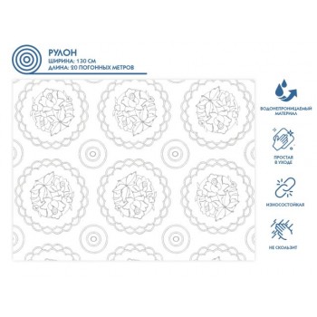 Клеенка столовая, нетканая основа с ПВХ покр., коллекция "DECO", 1 м.пог., PERFECTO LINEA