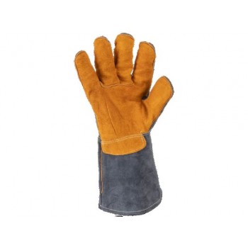 Краги спилковые пятипалые усиленные(на подкладке из х/б и флиса) р-р 10/XL, JetaSafety