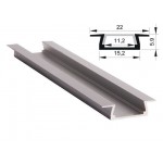 Профиль для светодиодной ленты врезной PAL 2206 (2м) JAZZWAY