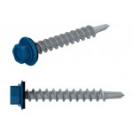 Саморез кровельный 4.8х19 мм цинк, шайба с прокл., PT3, RAL 5005 (100 шт в пласт. конт.) STARFIX