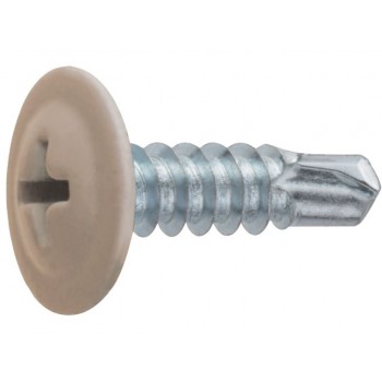 Саморез 4.2х16 мм с прессшайбой, цинк, со сверлом, RAL 1014 (500 шт в карт. уп.) STARFIX