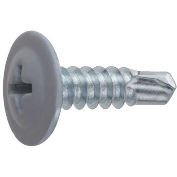 Саморез 4.2х16 мм с прессшайбой, цинк, со сверлом, RAL 7004 (500 шт в карт. уп.) STARFIX