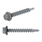 Саморез кровельный 4.8х19 мм цинк, шайба с прокл., PT3, RAL 7004 (100 шт в пласт. конт.) STARFIX