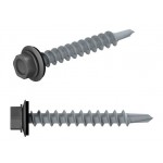 Саморез кровельный 4.8х19 мм цинк, шайба с прокл., PT3, RAL 7024 (250 шт в карт. уп.) STARFIX