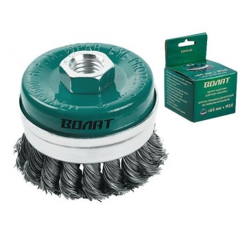 Щетка д/шлиф.маш. "чашка" косич.  65мм усиленная ВОЛАТ