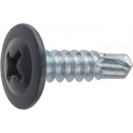 Саморез 4.2х16 мм с прессшайбой, цинк, со сверлом, RAL 7024 (14000 шт в коробе) STARFIX