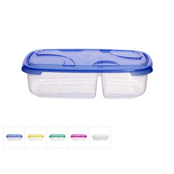 Контейнер пласт. прямоуг. 0.9 + 0.5 л, с крышкой, Frigo Plus, DRINA