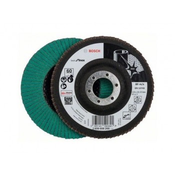 Круг лепестковый 115х22.2 мм P60 плоский BEST FOR INOX BOSCH